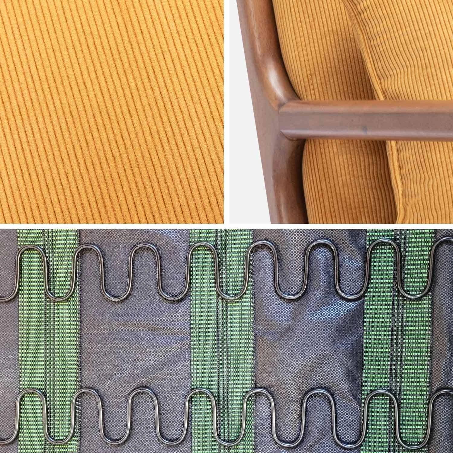 Fauteuil Scandinave Velours Côtelé Et Bois D'hévéa Noyer Clair 7 Fauteuil Scandinave Velours Côtelé Et Bois D'hévéa Noyer Clair – Image 5