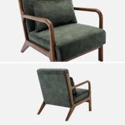 Fauteuil Scandinave Velours Et Bois D'hévéa Teinté Noyer Clair Couleur : Kaki 9 Fauteuil Scandinave Velours Et Bois D'hévéa Teinté Noyer Clair Couleur : Kaki -Sweeek iacscalwlvvkak 300ea1d6b1a2d53db6d5b00638cda127