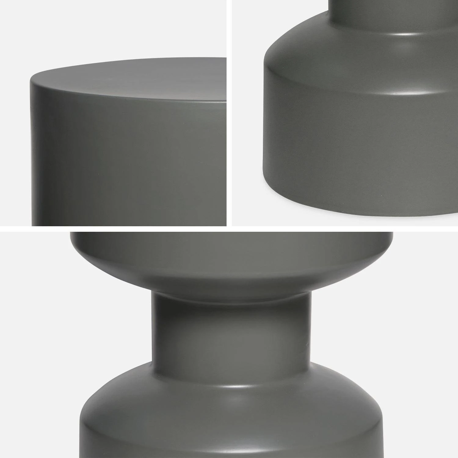 Table D'appoint, Bout De Canapé, Table De Chevet En Métal, Ø30x H 47cm Couleur : Gris Foncé 6 Table D'appoint, Bout De Canapé, Table De Chevet En Métal, Ø30x H 47cm Couleur : Gris Foncé – Image 4