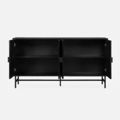 Buffet Effet Bois Rainuré Noir 4 Portes 157,5 Cm -Sweeek ibazbuffet 57401bd311b681821cafd2aab7d9596a