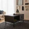 Table Basse Effet Bois Rainuré Noir -Sweeek ibazcoftable 0e04b4bbe8768550655cdfc83a5acae0
