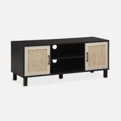 Meuble TV Scandinave Bois Et Cannage 115 Cm -Sweeek ibcantvstand a83bd821d863eda80a1fe520901c0d32