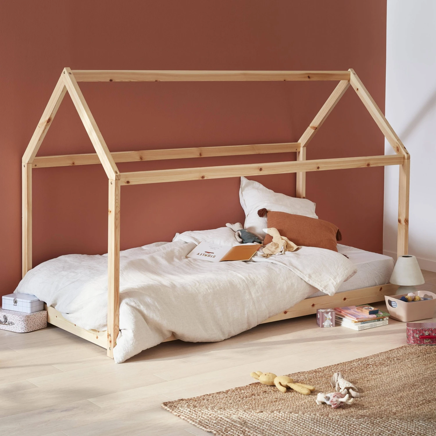 Lit Cabane Enfant 90 X 190 Cm En Pin Naturel, Sommier Inclus Couleur : Naturel 3 Lit Cabane Enfant 90 X 190 Cm En Pin Naturel, Sommier Inclus Couleur : Naturel