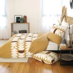 Parure De Lit Réversible 2 Places Imprimé Demi-lunes En Coton Adouci -Sweeek ibedpca260aur bae8564dd48899a9f8605dacba2284cc