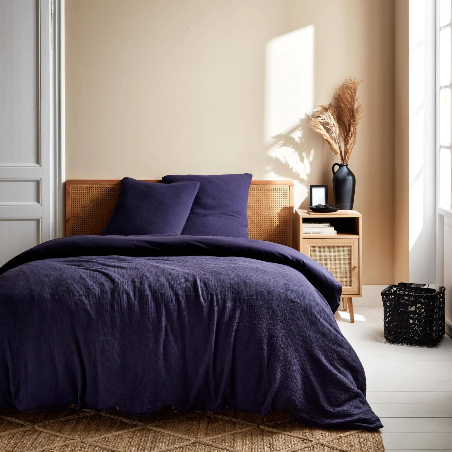 Parure De Lit Gaze De Coton Bleu Marine 3 Parure De Lit Gaze De Coton Bleu Marine