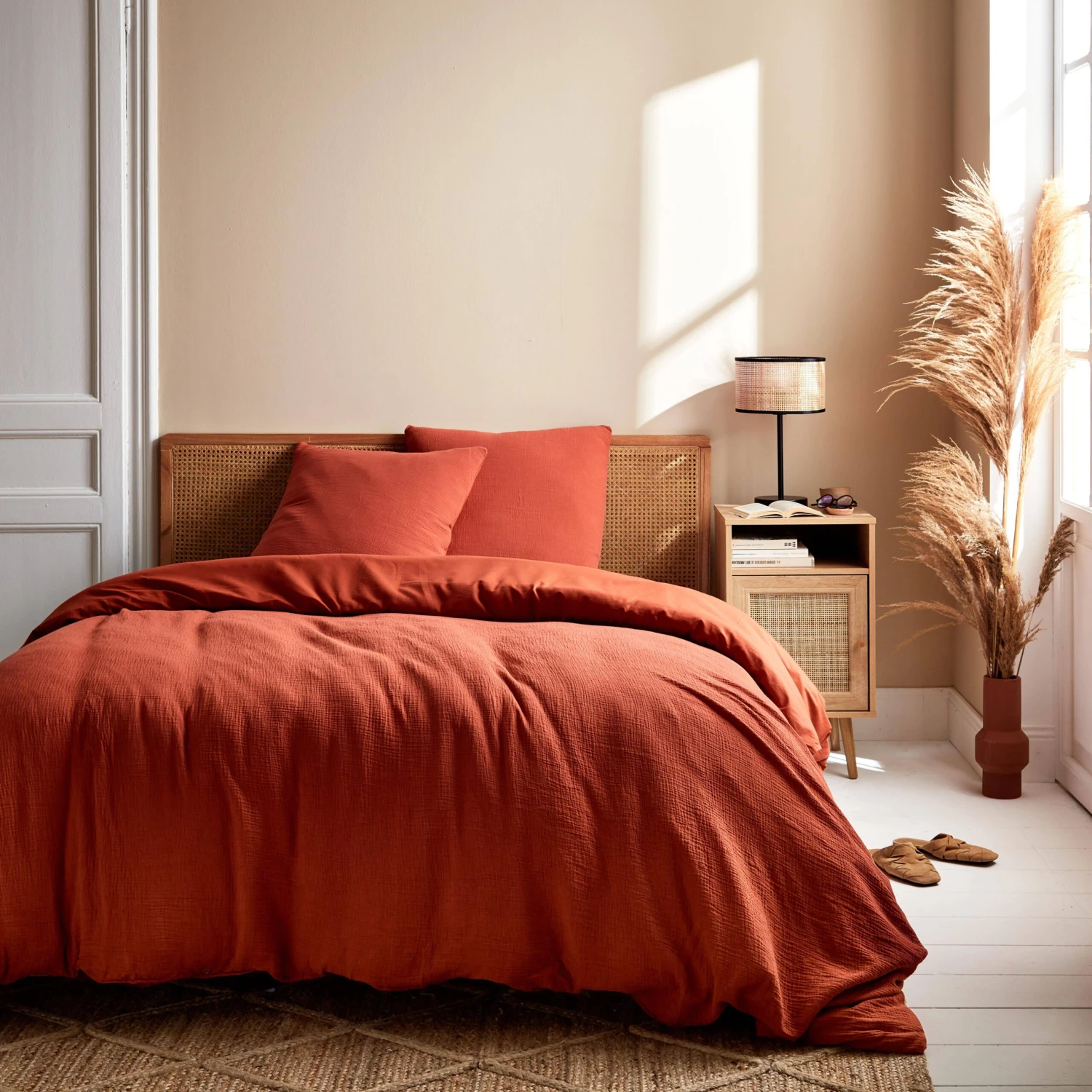 Parure De Lit Gaze De Coton Ocre 3 Parure De Lit Gaze De Coton Ocre