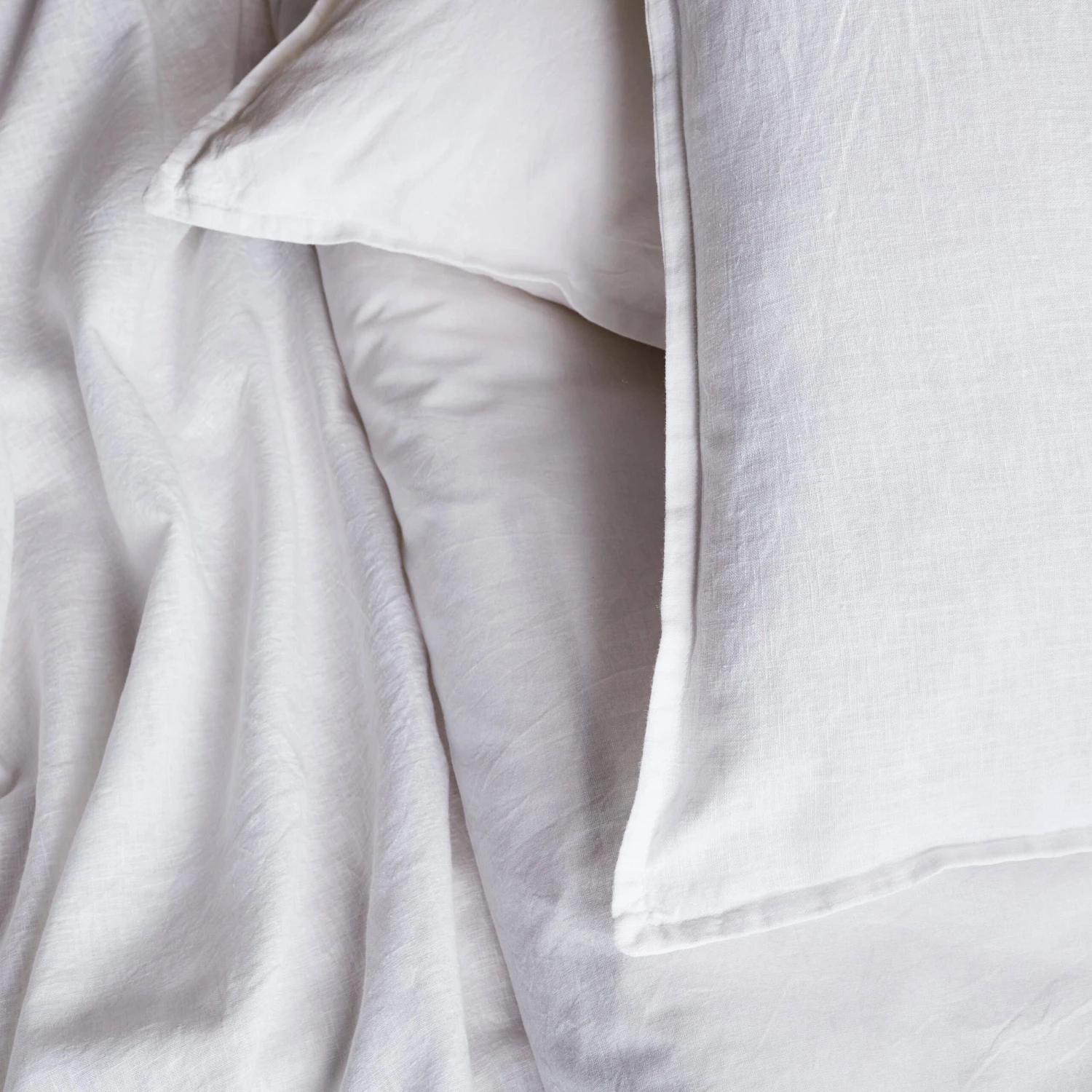 Parure De Lit 2 Places Coton Lin Lavé Blanc 4 Parure De Lit 2 Places Coton Lin Lavé Blanc – Image 2