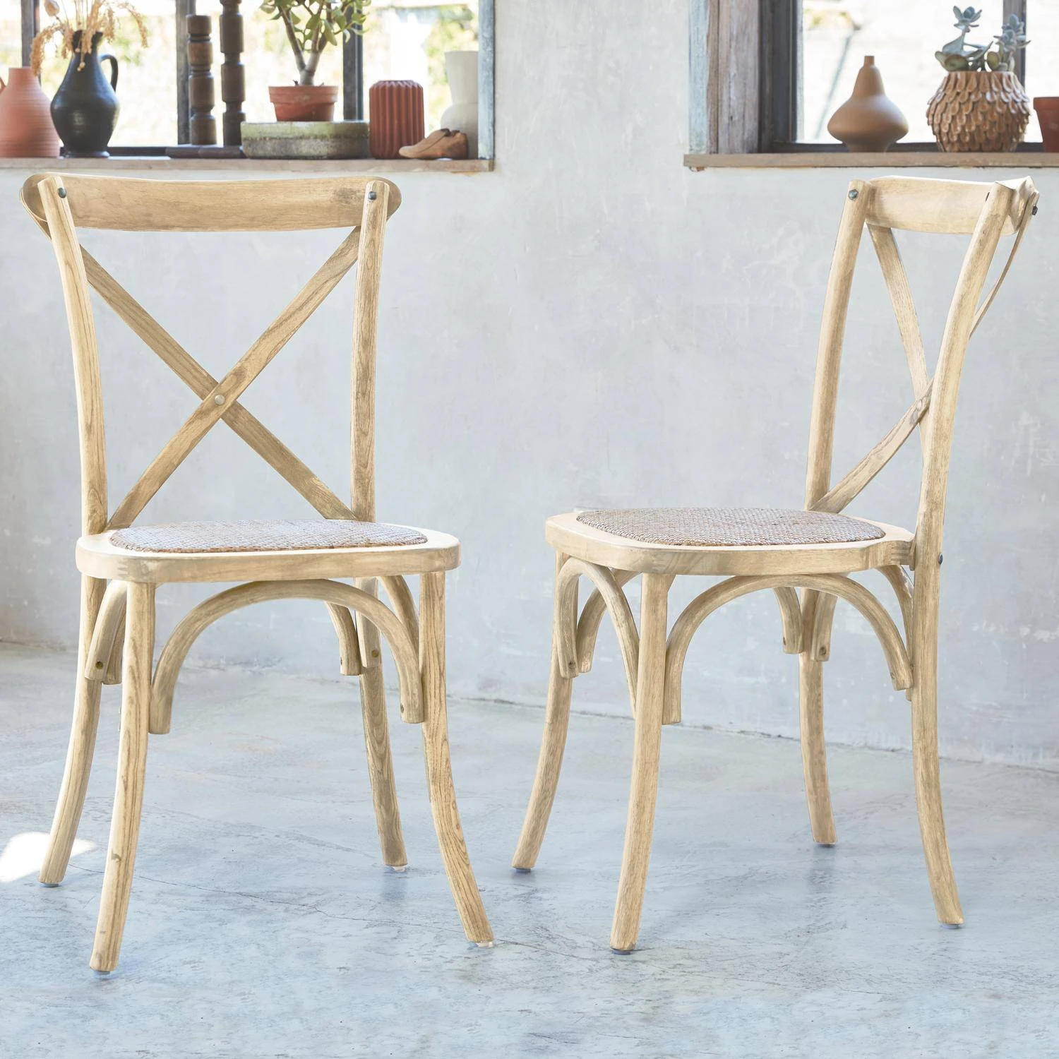 Chaise De Bistrot Vintage Bois (lot De 2) Couleur : Naturel 3 Chaise De Bistrot Vintage Bois (lot De 2) Couleur : Naturel