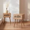 Lot De 2 Tables De Chevet Effet Bois Et Cannage -Sweeek ibobesidrawx2 534828e49e743a685ad96df5b51aeff8