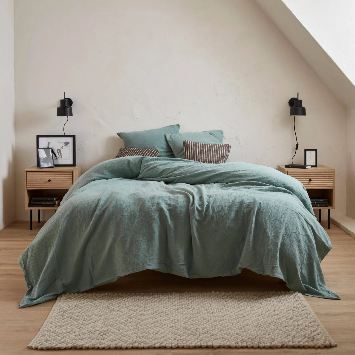 Table De Chevet Effet Bois Rainuré (lot De 2) 4 Table De Chevet Effet Bois Rainuré (lot De 2) – Image 2