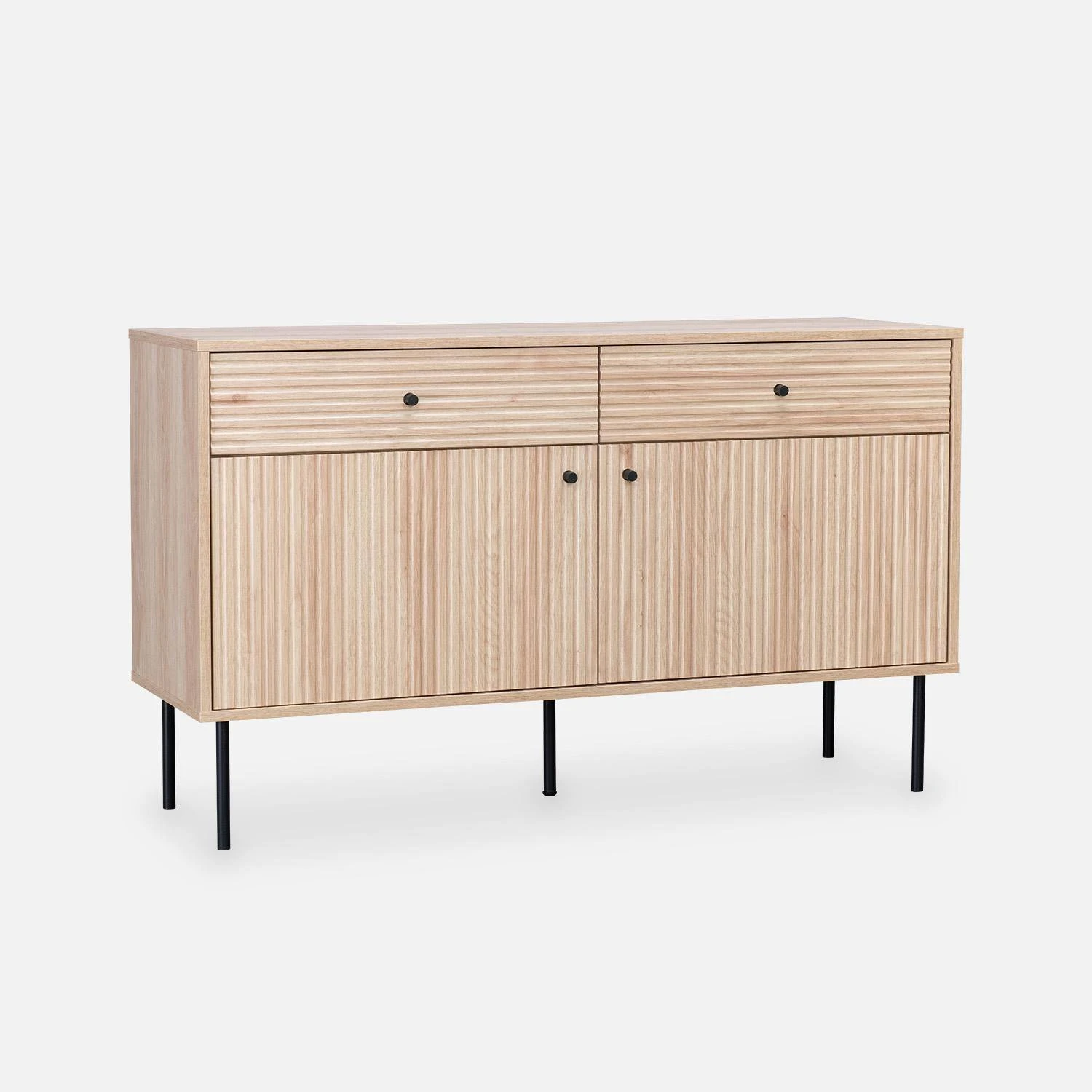 Buffet De Rangement Bois Rainuré 120 Cm 6 Buffet De Rangement Bois Rainuré 120 Cm – Image 4