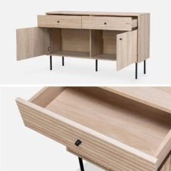 Buffet De Rangement Bois Rainuré 120 Cm 14 Buffet De Rangement Bois Rainuré 120 Cm -Sweeek ibragbuffet 362796cc3ec748a592ebec294465c088