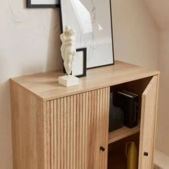 Buffet Effet Bois Rainuré 2 Portes 83,5 Cm -Sweeek ibragcabinet 7acb585d38d8994458a71ef30906f86e