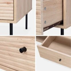 Table Basse Décor Bois Rainuré -Sweeek ibragcoftable 73625a55118ce08c85ad954e6901f783