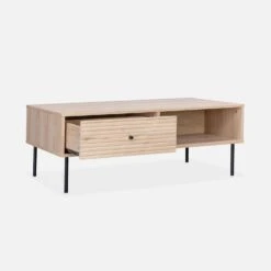 Table Basse Décor Bois Rainuré -Sweeek ibragcoftable b7a577ede99e20201c4a00cd82a54cfd