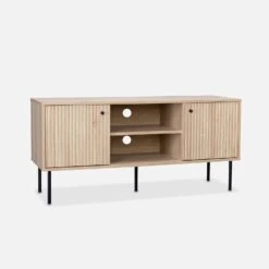 Meuble TV Décor Bois Rainuré 120 Cm 12 Meuble TV Décor Bois Rainuré 120 Cm -Sweeek ibragtvstand 23139773d7cba44a6273812209af8a90