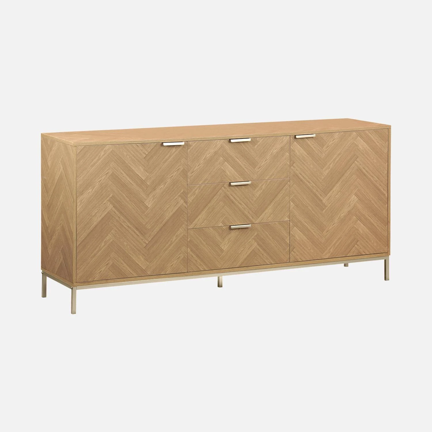 Buffet Effet Bois Chevrons 2 Portes 5 Buffet Effet Bois Chevrons 2 Portes – Image 3