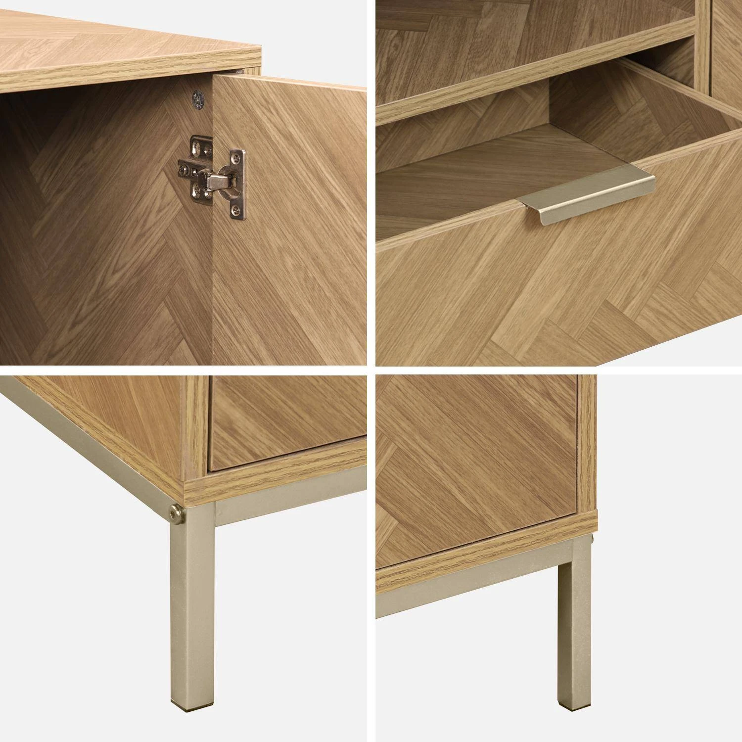 Buffet Effet Bois Chevrons 2 Portes 10 Buffet Effet Bois Chevrons 2 Portes – Image 8