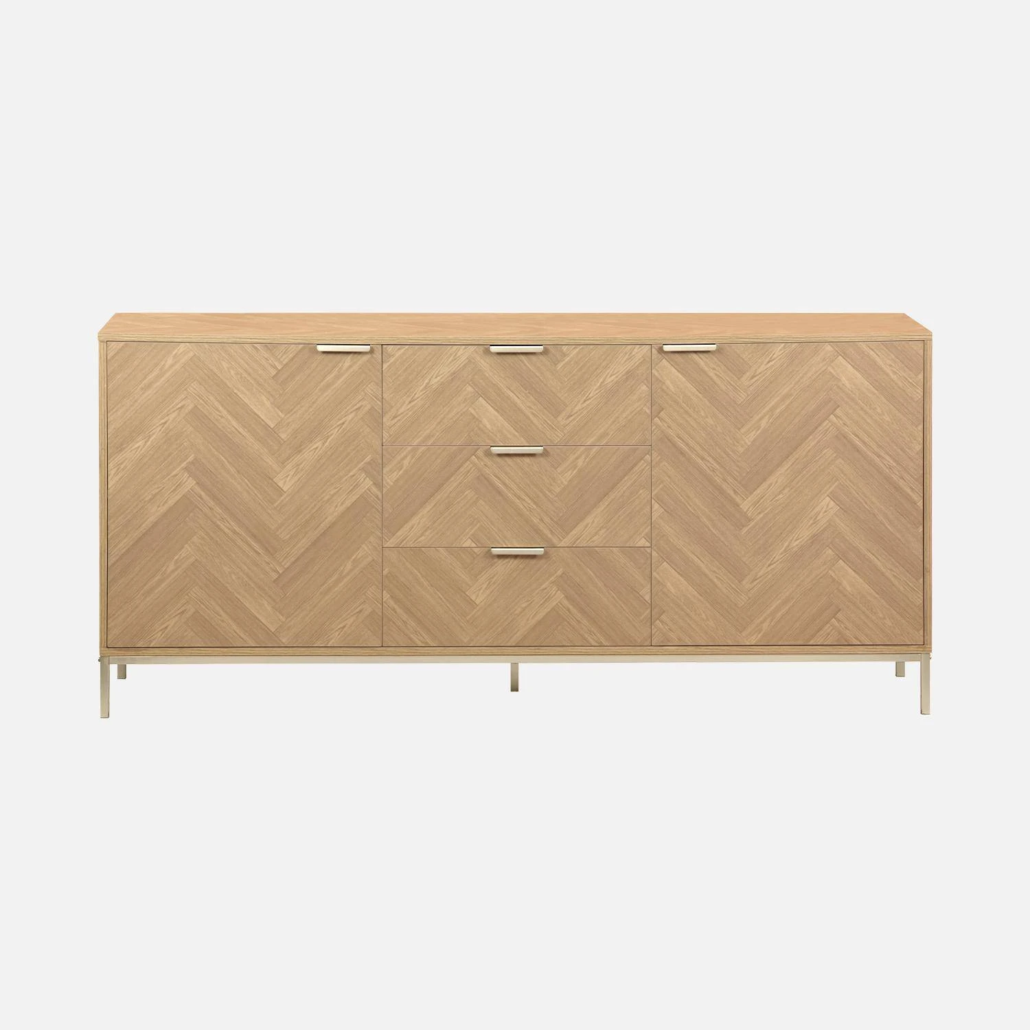 Buffet Effet Bois Chevrons 2 Portes 6 Buffet Effet Bois Chevrons 2 Portes – Image 4