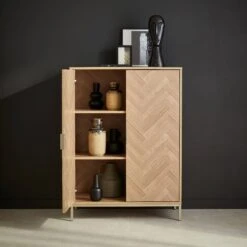 Vaisselier Effet Bois Décor Chevrons 2 Portes -Sweeek ibudcabinet 7f5ca050bf4ea37d7917be58350cb60c