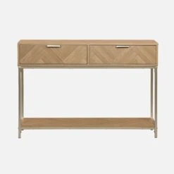 Console Effet Bois Décor Chevrons 2 Tiroirs -Sweeek ibudconsole d1bd3a65d5e2f3bb146060c864e932ae