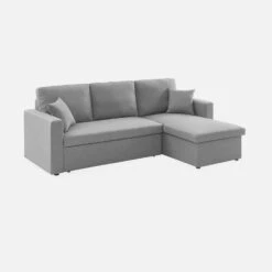Canapé D'angle Convertible 3 Places Couleur : Gris Clair -Sweeek iccsofalg 99461bf91a4c58e6a36b6457645555df