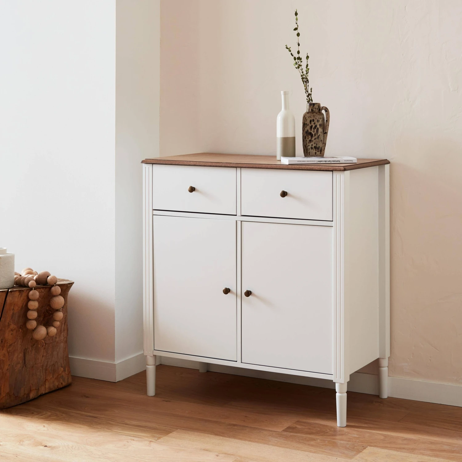 Buffet Placage Bois De Frêne 2 Tiroirs Et 2 Portes 4 Buffet Placage Bois De Frêne 2 Tiroirs Et 2 Portes – Image 2