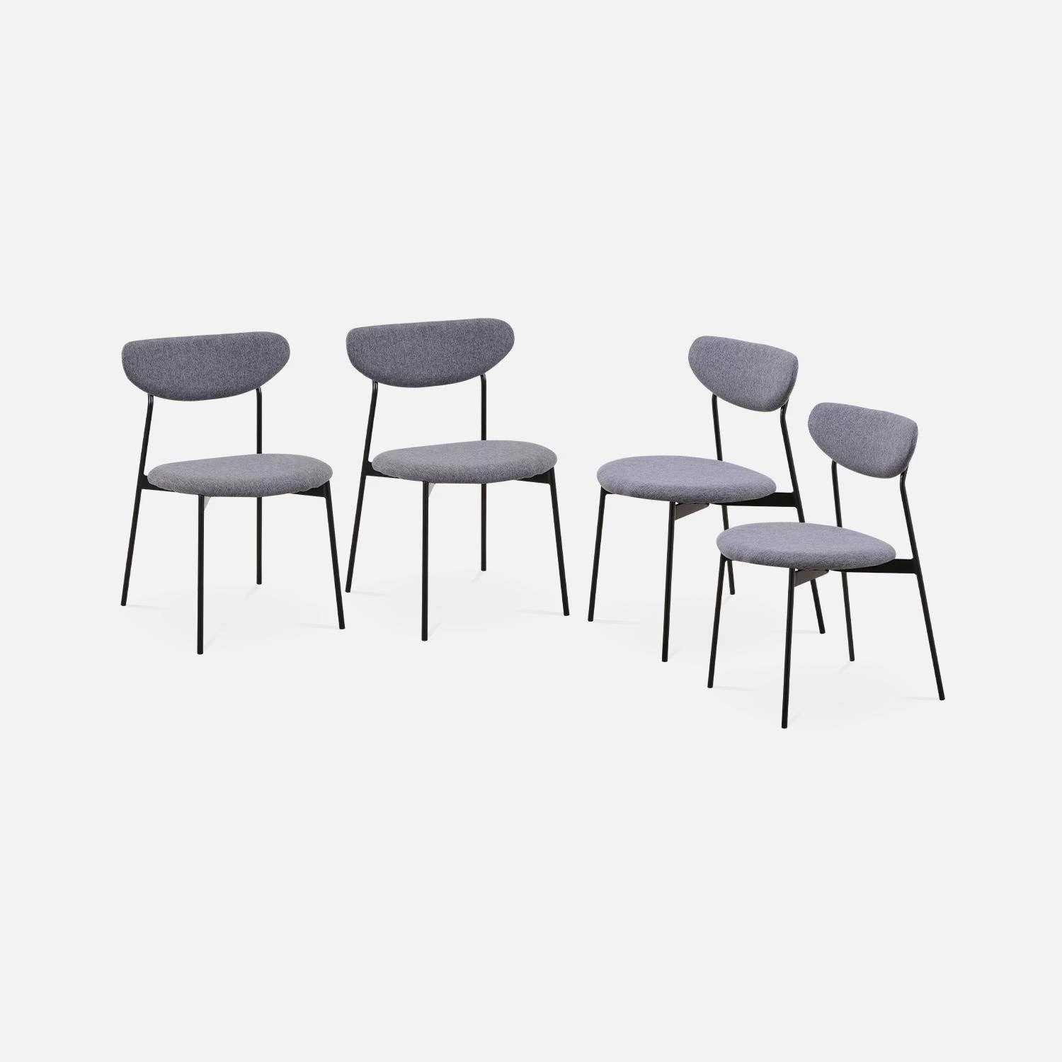Chaise Scandinave Pieds Acier (lot De 4) Couleur : Gris Foncé 4 Chaise Scandinave Pieds Acier (lot De 4) Couleur : Gris Foncé – Image 2