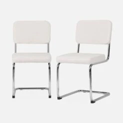 Chaise Cantilever Bouclettes (lot De 2) 11 Chaise Cantilever Bouclettes (lot De 2) -Sweeek ichrmjbouclx2 0530121204c908b622a37bfc6689bb0a