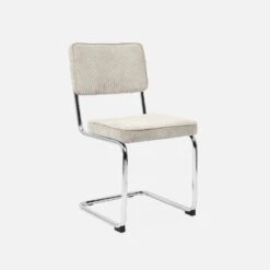 Chaise Cantilever Velours Côtelé (lot De 2) Couleur : Grège -Sweeek ichrmjcrgyx2 44258ecebfa512d8d4994ee3bae9af24