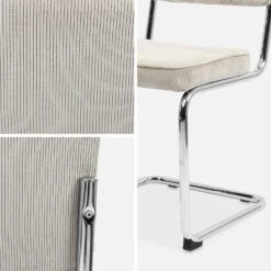 Chaise Cantilever Velours Côtelé (lot De 2) Couleur : Grège -Sweeek ichrmjcrgyx2 7118ee35f68e9e7ac3d9b14fb3696f29