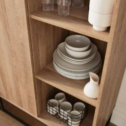 Vaisselier Métal Et Effet Bois 1 Porte -Sweeek idcab100nat 1ff266eab6ff1f6c7287bbba231b6ef4