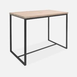 Table Haute Et 4 Tabourets De Bar Acier Et Effet Bois Couleur : Noir 11 Table Haute Et 4 Tabourets De Bar Acier Et Effet Bois Couleur : Noir -Sweeek ids100r4 4834ade49db55da581ab83fe855fecc7