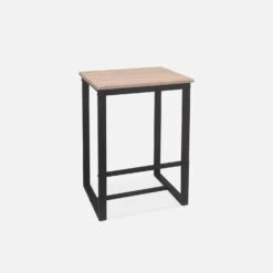 Table Haute Et 4 Tabourets De Bar Acier Et Effet Bois Couleur : Noir 12 Table Haute Et 4 Tabourets De Bar Acier Et Effet Bois Couleur : Noir -Sweeek ids100r4 95634b96e6992f10b65c85c5d9413c6d