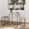 Set Table Haute Avec 2 Tabourets De Bar Couleur : Noir