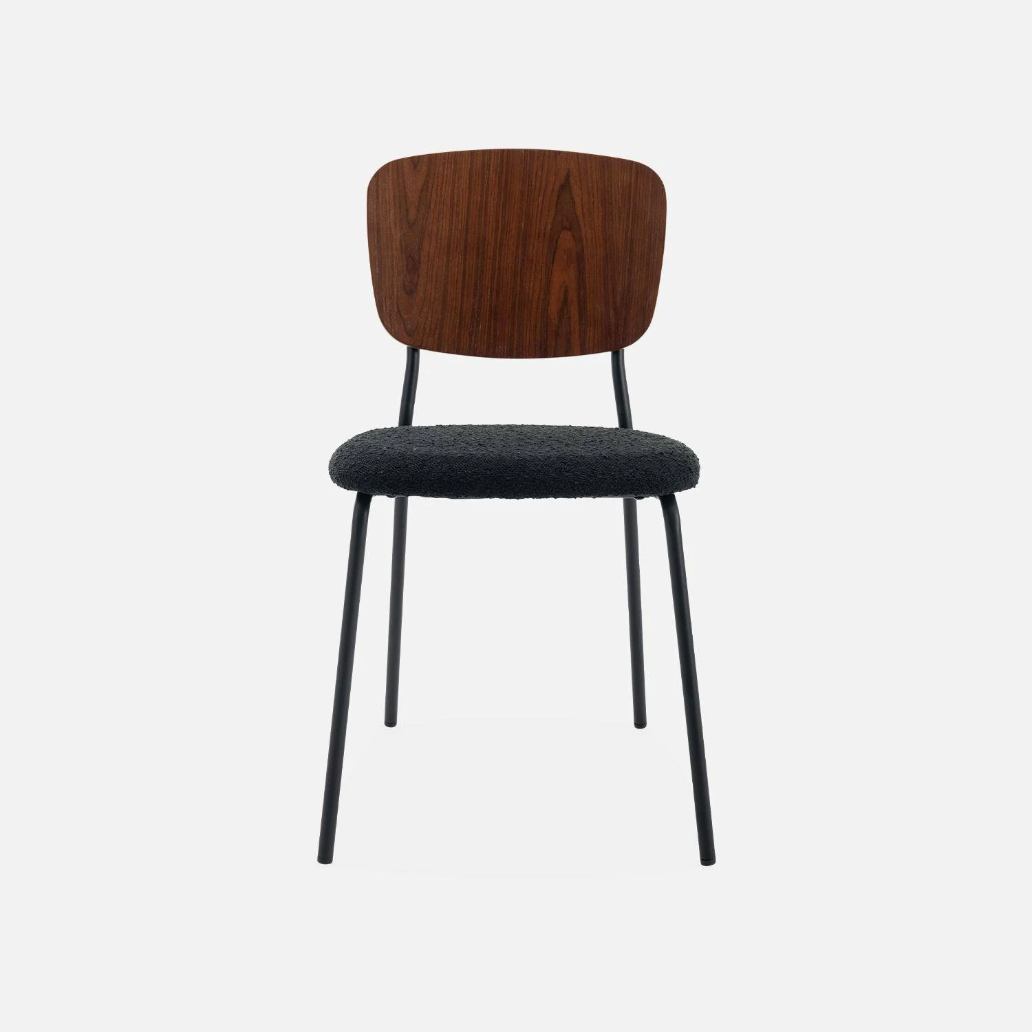 Chaise Bouclette Texturée (lot De 2) Couleur : Noir 5 Chaise Bouclette Texturée (lot De 2) Couleur : Noir – Image 3