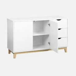 Buffet Effet Bois Pieds Bois 2 Portes 120 Cm -Sweeek ifkbuffet bff1a0ddec7edd748aa39335fae269ef