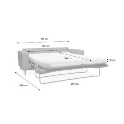 Canapé Lit Convertible 3 Places Avec Matelas 12cm - Fabriqué En France Couleur : Moutarde -Sweeek igusbedsofacur 1d1f7865e5f44b3a6c301d8848b45534