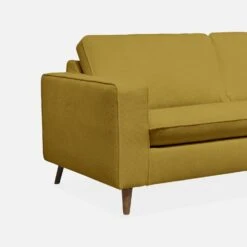 Canapé Lit Convertible 3 Places Avec Matelas 12cm - Fabriqué En France Couleur : Moutarde -Sweeek igusbedsofacur 8b71da413e98c1586c40d6e20d0d1966