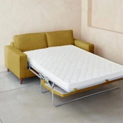 Canapé Lit Convertible 3 Places Avec Matelas 12cm - Fabriqué En France Couleur : Moutarde -Sweeek igusbedsofacur 99432424555febc0b6b2c0f58d7e4a54