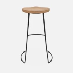Tabouret De Bar Bois De Manguier Et Acier, Repose Pieds, 75cm (lot De 2) Couleur : Naturel 14 Tabouret De Bar Bois De Manguier Et Acier, Repose Pieds, 75cm (lot De 2) Couleur : Naturel -Sweeek ijabst75x2oak 22021dd0c73c113a51791acc5c4253e9