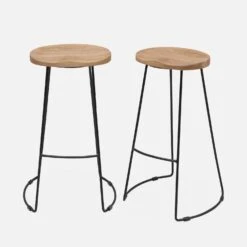 Tabouret De Bar Bois De Manguier Et Acier, Repose Pieds, 75cm (lot De 2) Couleur : Naturel 11 Tabouret De Bar Bois De Manguier Et Acier, Repose Pieds, 75cm (lot De 2) Couleur : Naturel -Sweeek ijabst75x2oak c5963da7fddf578a79416faca8d3434f