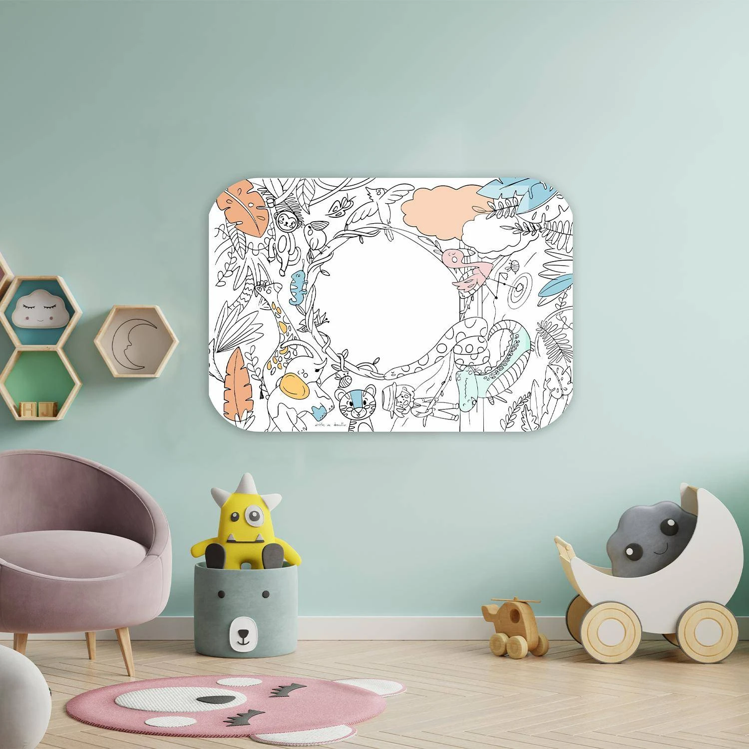 Coloriboard Avec 8 Feutres Lavables, Tableau à Colorier 4 Coloriboard Avec 8 Feutres Lavables, Tableau à Colorier – Image 2
