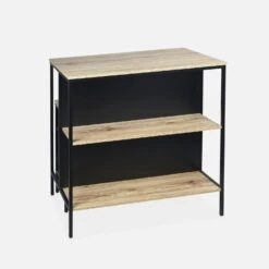 Table Haute Décor Bois Et Métal 2 étagères, 2 Tabourets 15 Table Haute Décor Bois Et Métal 2 étagères, 2 Tabourets -Sweeek ilfbds100r2bn 51542ab755636c1e026b60ddd82ba5b1