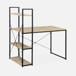 Bureau Bibliothèque Effet Bois Avec étagères 13 Bureau Bibliothèque Effet Bois Avec étagères -Sweeek ilfdesk113bn 450f3418be6e00ed7fe67f5b0d477baa