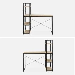 Bureau Bibliothèque Effet Bois Avec étagères 14 Bureau Bibliothèque Effet Bois Avec étagères -Sweeek ilfdesk113bn 4eeb17a6e7447c5f38f1dcebcd6a6bca