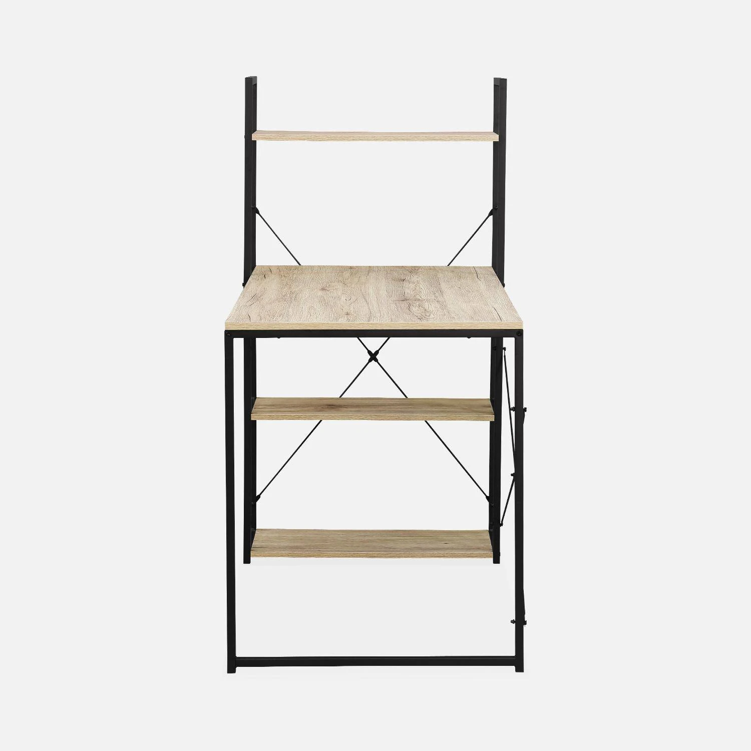 Bureau Bibliothèque Effet Bois Avec étagères 8 Bureau Bibliothèque Effet Bois Avec étagères – Image 7