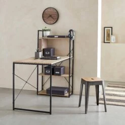 Bureau Bibliothèque Effet Bois Avec étagères 11 Bureau Bibliothèque Effet Bois Avec étagères -Sweeek ilfdesk113bn c8defdfd45b74779bf0e9dfddaab7189