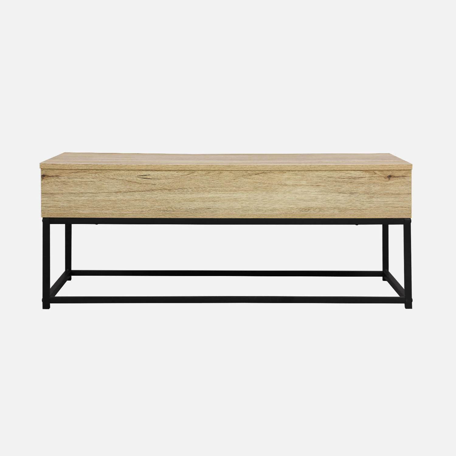 Table Basse Industrielle Effet Bois Plateau Relevable 8 Table Basse Industrielle Effet Bois Plateau Relevable – Image 6