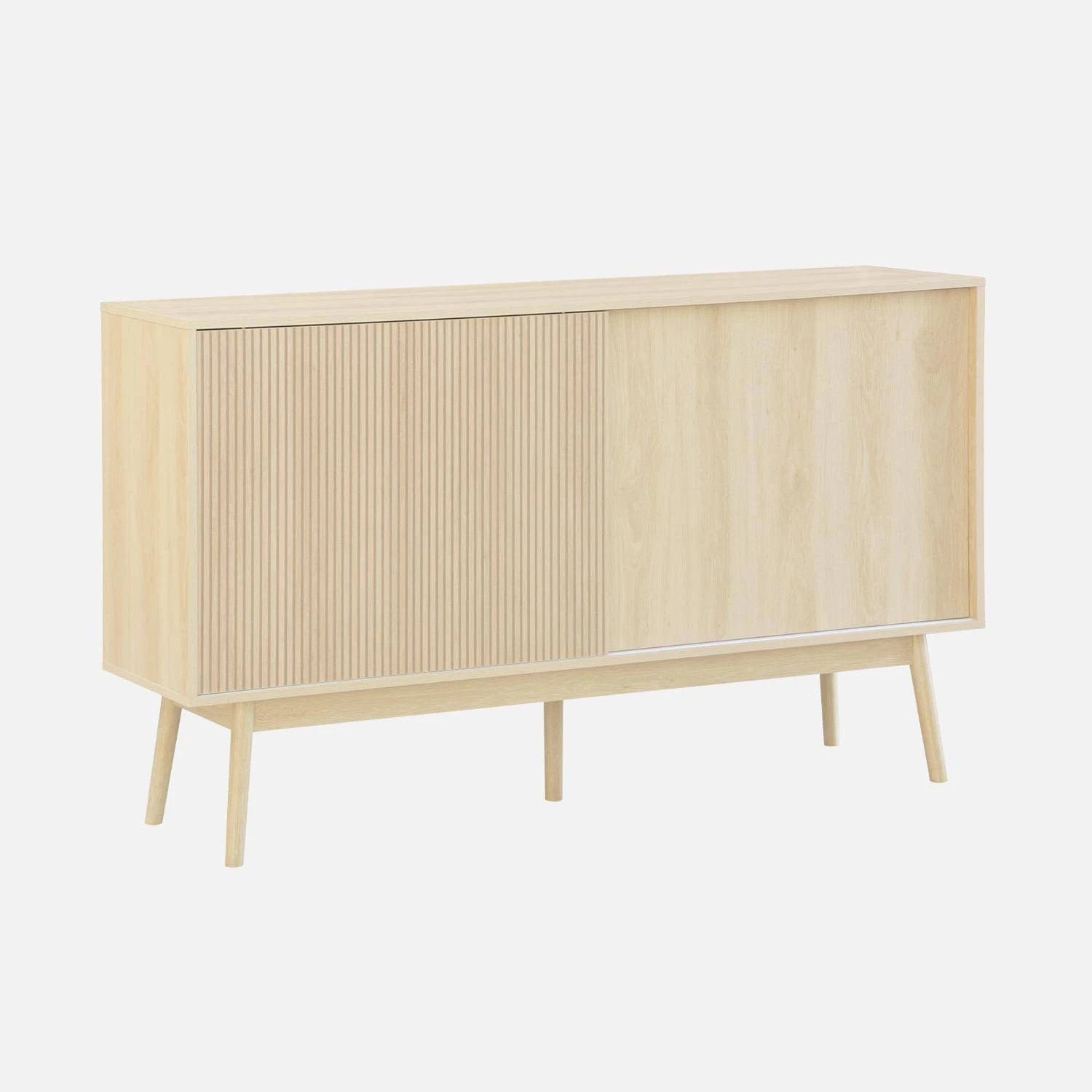 Buffet Scandinave Effet Bois 2 Portes 150 Cm Couleur : Bois Clair 5 Buffet Scandinave Effet Bois 2 Portes 150 Cm Couleur : Bois Clair – Image 3
